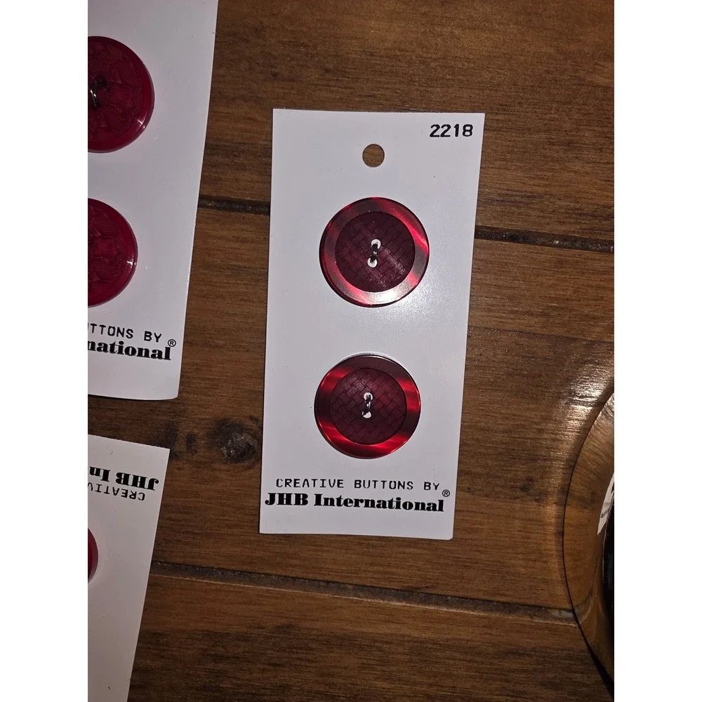 JHB International Creative Buttons Burgundy Red Textured Assorted 7/8